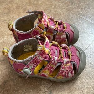 Keen toddler Sandals in Pink and Yellow